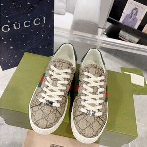 Gucci Women's Monogram Beige Sneakers